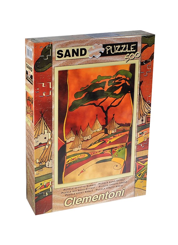 Пазл 500К 30351 Африканская деревня Песок (Sand Puzzle) (коробка) 2414311 — 1