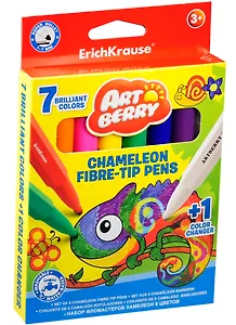 Фломастеры 08цв., Хамелеон, к/к, Art Berry