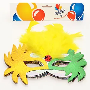 Карнавальная маска с перьями (6 шт.) (H69527)