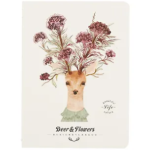 Записная книжка «Deer and flowers», 24 листа, А6 246144