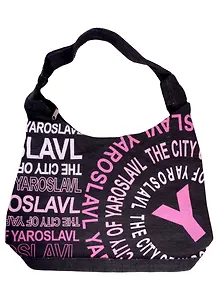 Сумка YAROSLAVL (кругл.строки,розов.стр. цв.черный) (текстиль)