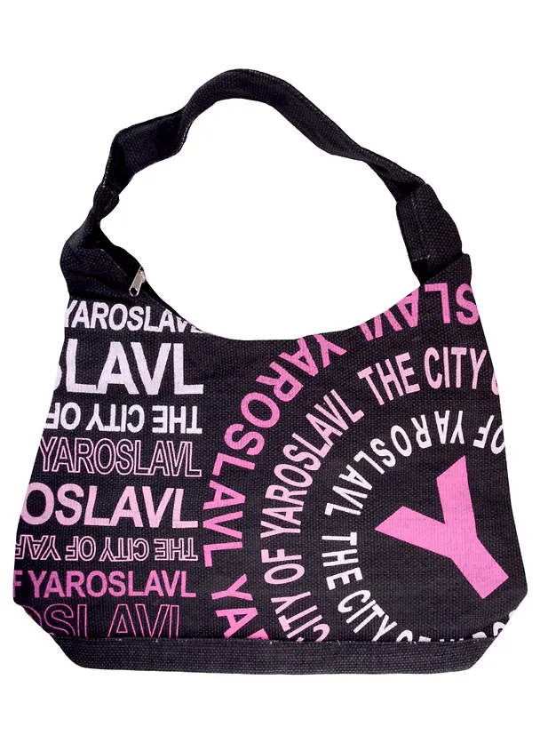 Сумка YAROSLAVL (кругл.строки,розов.стр. цв.черный) (текстиль) 2913497 — 1