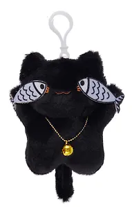 Брелок Котик с рыбками (текстиль) (12см) (12-1644-202405-T7)