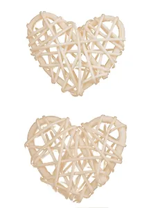 Сердечки декоративные из лозы, Молочные (2шт.)