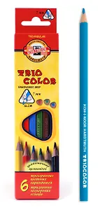 Карандаши цветные Koh-I-Noor, TrioColor, 6 цветов