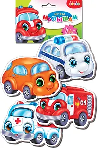 Игровой набор, Мягкие пазлы Весёлые машинки 3397