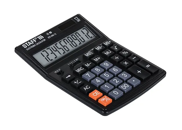 Калькулятор 12 разрядный, настольный, 2-е питан., STAFF STF-444-12 3134843 — 5