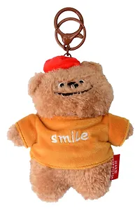 Брелок «Мишка в футболке Smile» (текстиль) (13см)