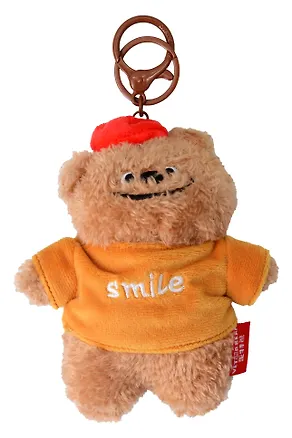 Брелок «Мишка в футболке Smile» (текстиль) (13см) 3141366