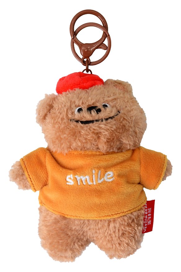 Брелок «Мишка в футболке Smile» (текстиль) (13см) 3141366 — 1