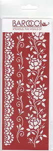Трафарет Barocci универсальный Бордюр розы 8,5х23см ТУ-03
