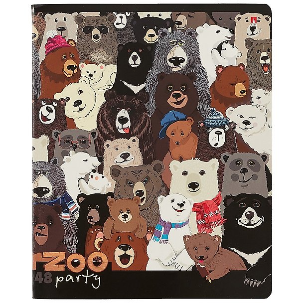 Тетрадь общая «Zoo - Party», 48 листов в клетку, А5, в ассортименте - Альт 251048 — 1