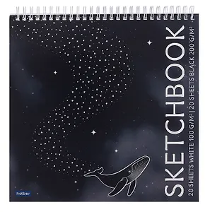 Скетчбук 240*240 40л "Песнь глубины" черн. внутр блок 200 г/м2, белый внутр блок 100 г/м2, тв.обложка, гребень