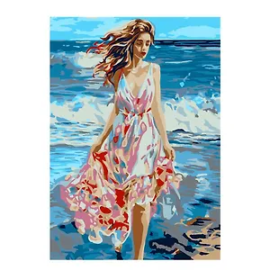 Картина по номерам на картоне 20*28,5 см "По волнам"