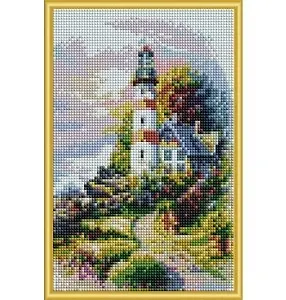 Набор для творчества, Алмазная мозаика Маяк на берегу (класс.) 22*32см, (20цв.) AC22024