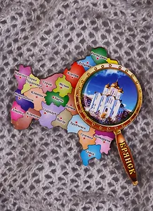 ГС Магнит Брянск Карта с лупой (7,5см) (дерево)