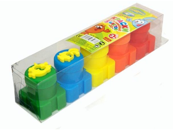 Краски пальчиковые Смешарики (83973) (5цв) (20мл) со штампами (Hobby Kit) 2293073 — 1