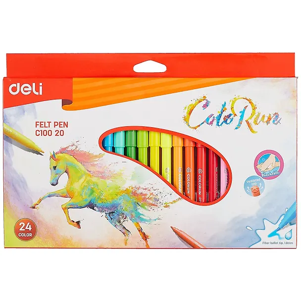 Фломастеры Deli, Color Run, 24 цвета 258910 — 1
