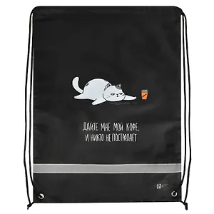 Мешок для сменной обуви "Кот" 36 х 48 см, 1 отделение, субл.печать