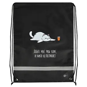 Мешок для сменной обуви "Кот" 36 х 48 см, 1 отделение, субл.печать 3106834