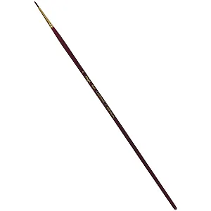 Кисть художественная Вернисаж, синтетика бордовая, плоскоовальная, длинная ручка №0, Гамма