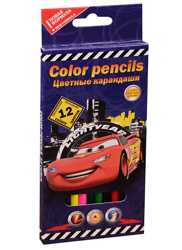 Карандаши цветные 12цв "Cars" к/к, Disney 242760 — 3