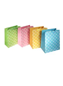 Пакет подарочный бумажный А4 26*32*12.5 "Горох в пастельных тонах", женский, матовый ламинат, Kairui