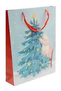 Пакет А3 46*33*10 "Белый мишка" НГ, бум.мат.ламинат