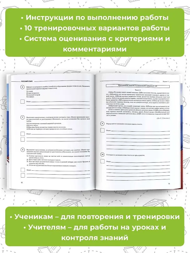 Книга Русский язык. Большой сборник тренировочных вариантов проверочных работ для подготовки к ВПР. 6 класс (Ирина Текучева) — 5