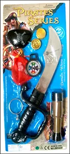 Пиратский игровой набор с саблей монетами и трубой (5609C) (3+) (блистер)