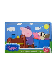 РОСМЭН Peppa Игровой набор Пазл 27*18см "Паровозик" дерев. 25122