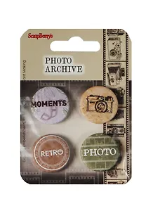Набор фишек из металла № 1 Фотоархив (SCB340001003) (4шт.) (упаковка)
