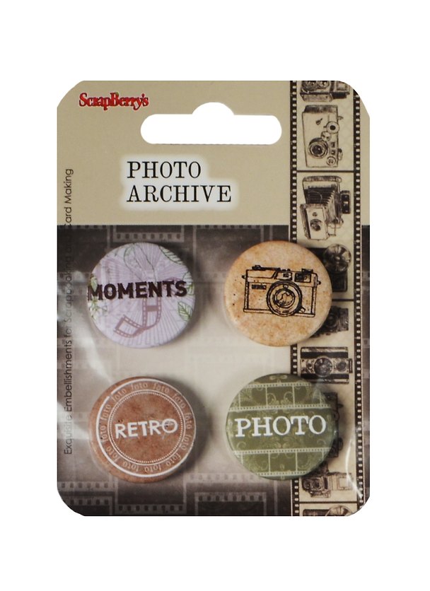 Набор фишек из металла № 1 Фотоархив (SCB340001003) (4шт.) (упаковка) 2496926 — 1