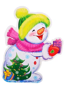 Плакат вырубной А4 "Снеговик"