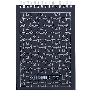 Скетчбук А5 40л "Мишки" блок 160г/м2, тонир. картон, фольга, спираль