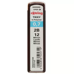 Грифели 0,7мм 12шт "Rotring Tikky" 2В, Rotring — 219813 — 1