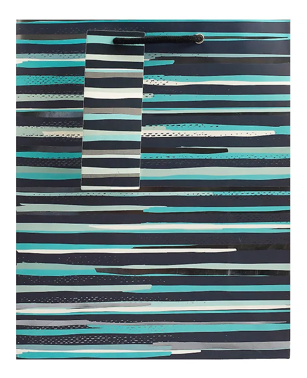 Пакет А4 32*26*12,5 "Полосы синие" нейтр. бум.мат 2982005 — 1
