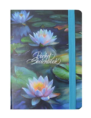 Скетчбук А6 48л "Кувшинки" 80г/м2, тв.обложка, мат.ламинация, резинка 3100557