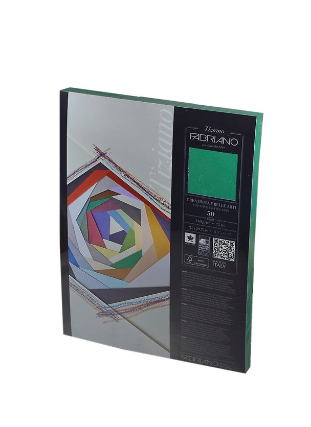 Бумага для пастели А4 "Tiziano" 160г/м2 №12 зеленый, Fabriano 219186 — 1