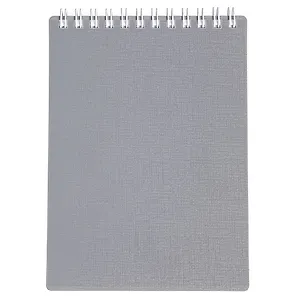 Блокнот А6 80л кл. "CANVAS" серый, пласт.обл, спираль