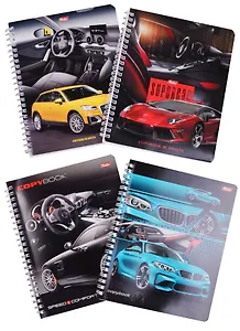 Тетрадь в клетку Hatber, "Авторевю", 96 листов, в ассортименте