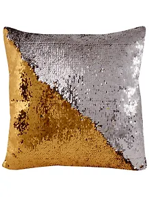 Подушка с пайетками золотая с серебром (3840) (37х37)