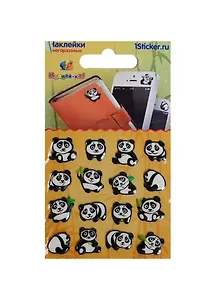 Наклейка декоративная зефирная 3 Панды 1 (70х120) (Наклей-ка) (упаковка)