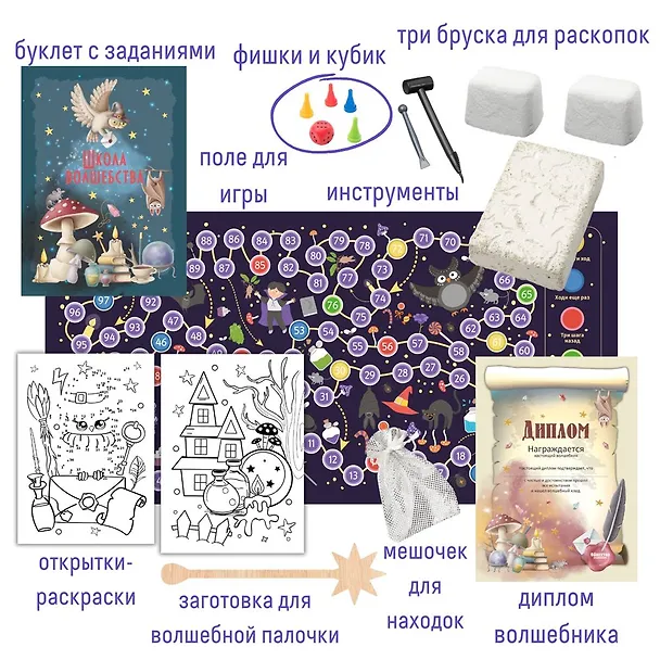 Набор для проведения раскопок 3 в 1 "Школа волшебства" 3100359 — 2