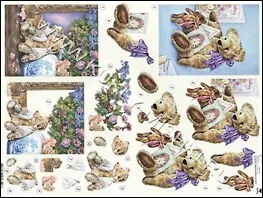 Аппликация бумажная вырубная серии "Плюшевые медведи 6" (G82935) 2261034