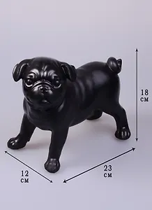 Фигурка полирезина Мопс черный (23x15x18) (44422)