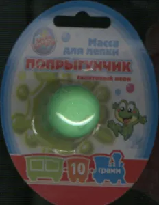 Масса для лепки Попрыгунчик салатовый неон (480312) (10 гр) (блистер)