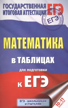 ЕГЭ. Математика в таблицах. 10-11 классы — 2554809 — 1