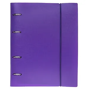 Тетрадь 120 листов, клетка, "Canvas" фиолетовая, на кольцах, на резинке