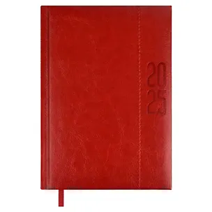 Ежедневник дат. 2025г. А5 176л "Плонже эконом" красный, кожзам, тв.переплет с поролоном, блинт.тиснение, ляссе 3054334